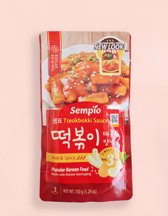 Sempio Tteokbokki(Rice Cake Sauce) 150G Servings of 3 (Hot & Spicy)/샘표 떡뽁이 매콤한 양념 150g(3인분)